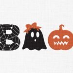 Halloween Boo Embroidery Design - 5 Sizes