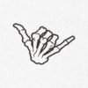 Skull hand peace sign Embroidery Design - 5 Sizes