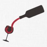 Silhouette Wine Embroidery Design - 5 Sizes