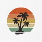Palm Tree Embroidery Design - 5 Sizes