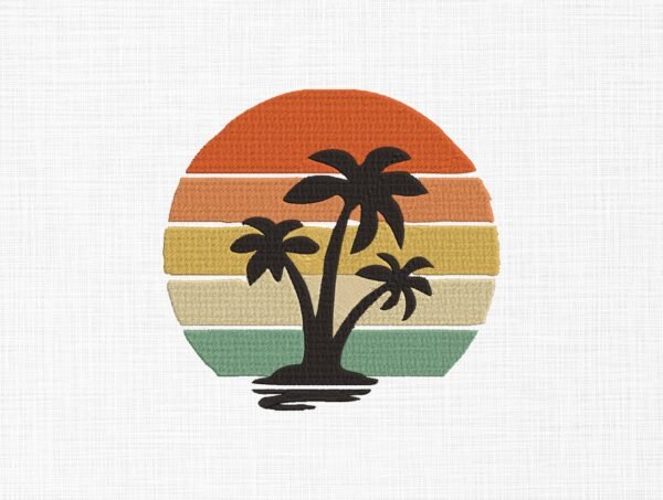 Palm Tree Embroidery Design - 5 Sizes