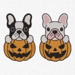 Dog in Pumpkin Embroidery Design - 5 Sizes