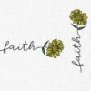 Faith Flower Embroidery Design - 5 Sizes