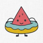 Cute Watermelon Slice Embroidery Design - 5 Sizes