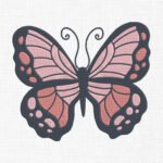 Butterfly Machine Embroidery Design - 5 Sizes