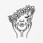 Women Face Embroidery Design - 5 Sizes