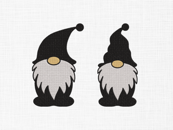 Black Gnome Embroidery Design - 5 Sizes