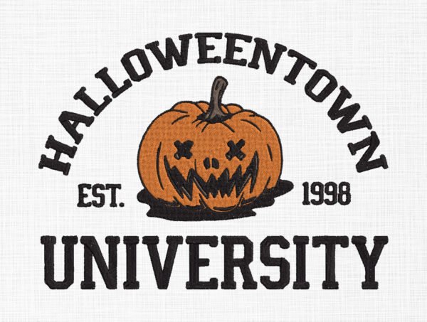 Halloween University Embroidery Design - 5 Sizes