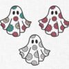 Floral Ghost Bundle Embroidery Design - 5 Sizes