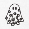 Floral Ghost Embroidery Design - 5 Sizes