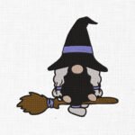 Witch Gnome Embroidery Design - 5 Sizes