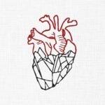 Crystal Heart Embroidery Design - 6 Sizes