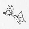 Butterfly Line Art Embroidery Design - 5 Sizes