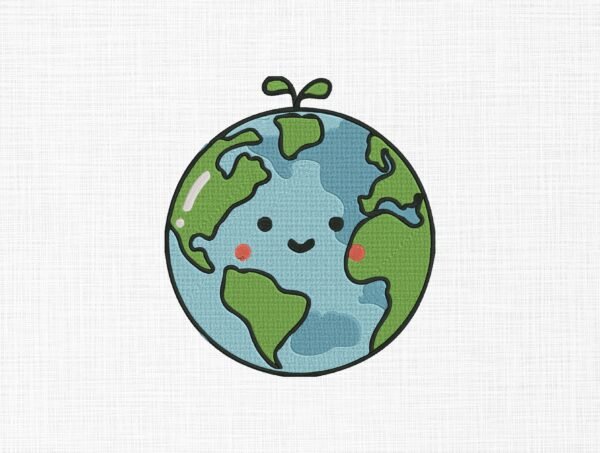 Global Earth Embroidery Design - 5 Sizes
