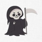 Grim Reaper with axe Embroidery Design - 5 Sizes