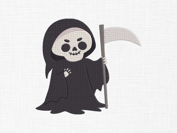 Grim Reaper with axe Embroidery Design - 5 Sizes