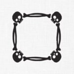 Skull and bone frame Embroidery Design - 5 Sizes