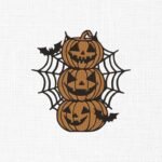 Pumpkin stacked Embroidery Design - 5 Sizes