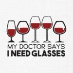 Wine Glasses Embroidery Design - 5 Sizes