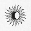 Floral Celestial Moon Embroidery Design - 5 Sizes