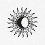 Floral Celestial Moon Embroidery Design - 5 Sizes
