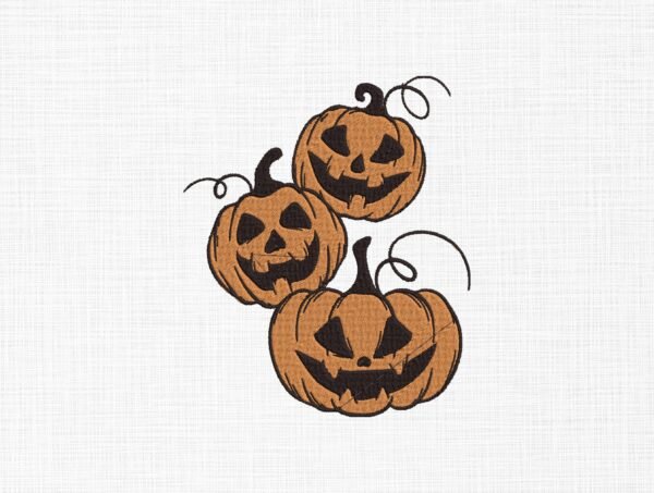 Halloween Pumpkins Embroidery Design - 5 Sizes