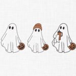 Ghost Lineart Bundle Embroidery Design - 5 Sizes