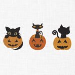 Cat in Pumpkin Embroidery Design - 5 Sizes