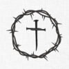 Cross with crown of thorns Embroidery Design - 5 Sizes