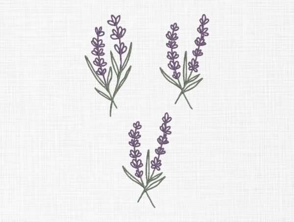 Lavender Flower Embroidery Design - 5 Sizes