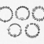 Floral Wreath Embroidery Design - 5 Sizes