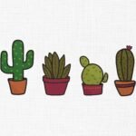 Cactus Bundle Embroidery Designs - 5 Sizes