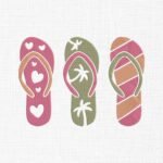 Flip Flop Footwear Embroidery Design - 5 Sizes