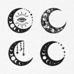 Celestial Moons Bundle Embroidery Design - 5 Sizes