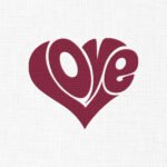 Love Heart Embroidery Design - 5 Sizes