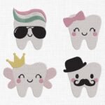 Cute Teeth Bundle Embroidery Design - 5 Sizes