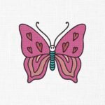 Butterfly With Hearts Embroidery Design - 5 Sizes