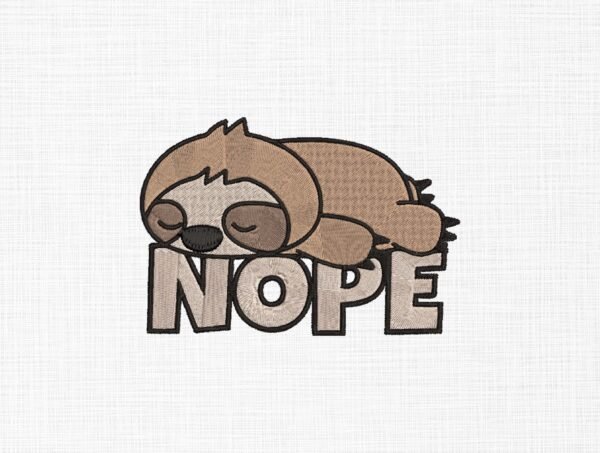 Sleeping Baby Sloth Embroidery Design - 5 Sizes