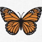 Monarch Butterfly Embroidery Design - 6 Sizes
