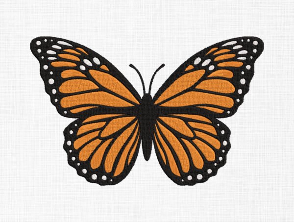 Monarch Butterfly Embroidery Design - 6 Sizes