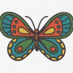 Colorful Butterfly Embroidery Design - 5 Sizes