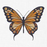 Monarch Butterfly Embroidery Design - 5 Sizes