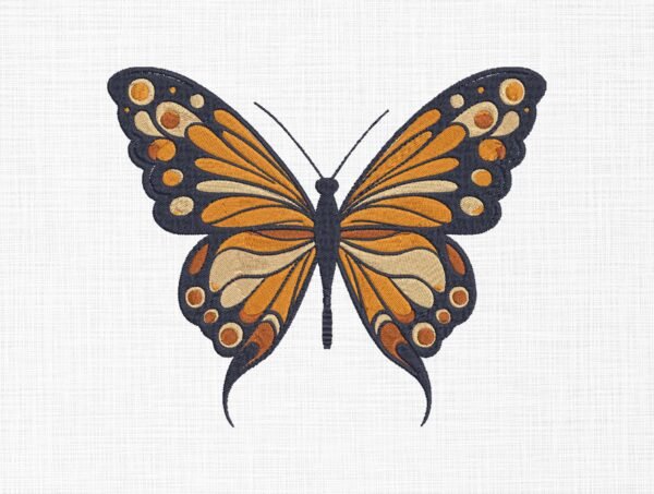 Monarch Butterfly Embroidery Design - 5 Sizes