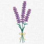 Lavender Flowers Embroidery Design - 5 Sizes