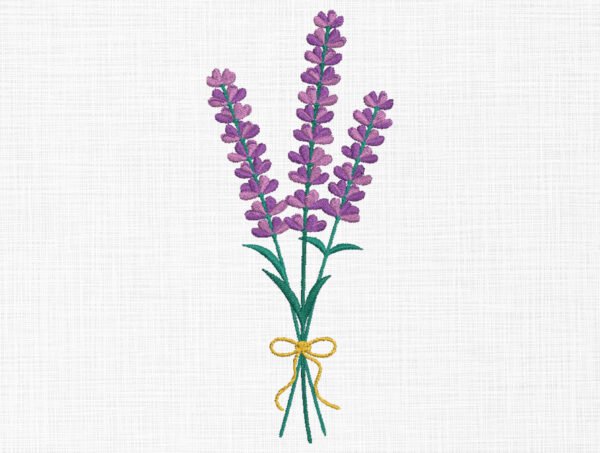Lavender Flowers Embroidery Design - 5 Sizes