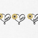 Hope Love Faith Embroidery Design - 5 Sizes