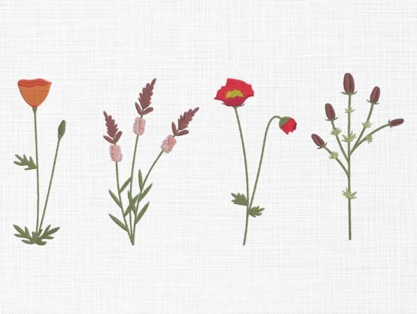 Flowers Bundle Embroidery Design - 5 Sizes