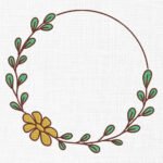 Flower Wreath Embroidery Design - 5 Sizes