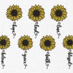Hope Love Faith Sunflowers Bundle Embroidery Design - 5 Sizes