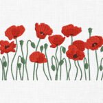 Poppy Flowers Embroidery Design - 5 Sizes
